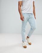 Asos Slim Jeans In Flat Light Wash - Blue