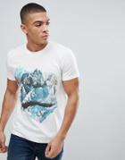 Esprit T-shirt With Mountain Print - White