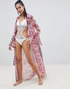 Missguided Printed Beach Kimono - Multi