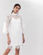 Y.a.s Bridal High Neck Lace Dress - White