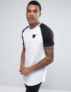 Good For Nothing Muscle T-shirt With Raglan Sleeves - White