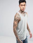 Asos Sleeveless T-shirt With Racer Back - Green
