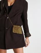 Asos Design Beaded Mini Crossbody Bag In Gold