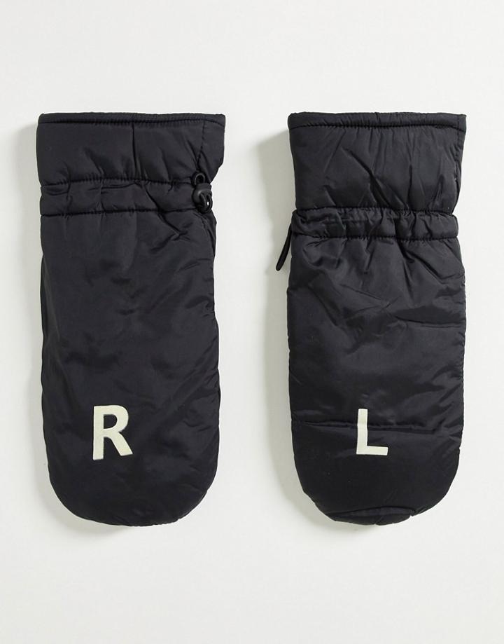Urbancode Padded Logo Mittens In Black