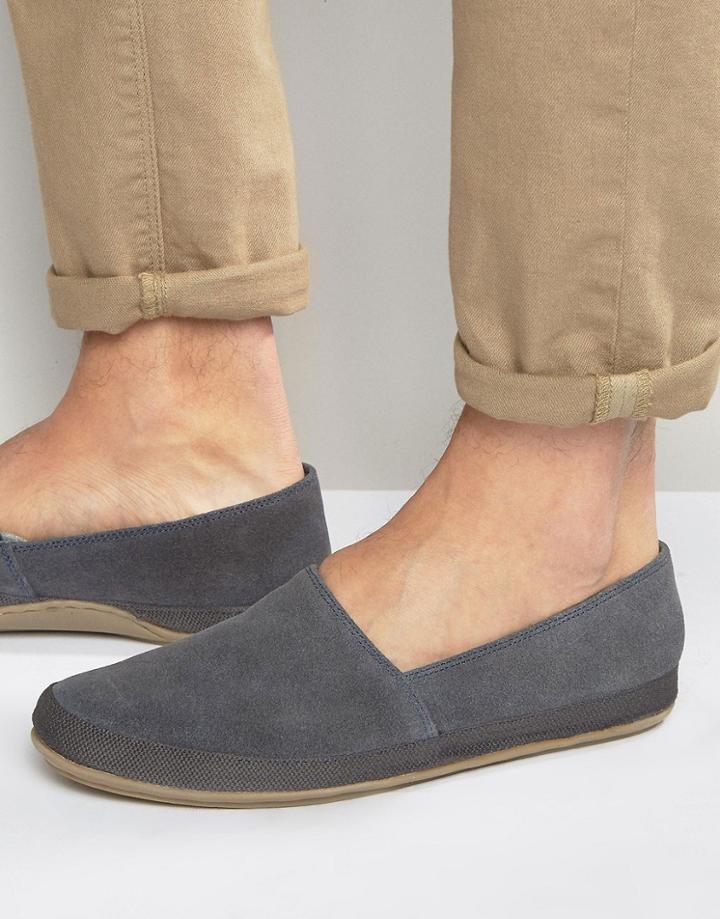Frank Wright Havana Suede Espadrilles In Navy - Blue