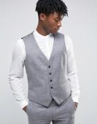 Burton Menswear Slim Texture Vest - Gray