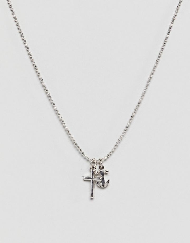 Icon Brand Fine Chain Necklace With Cross Pendant-silver