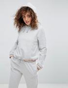 Asos Stripe Elastic Parachute Hoody - Gray