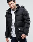 Fat Moose Urban Heat Quilted Jacket Detachable Hood - Black