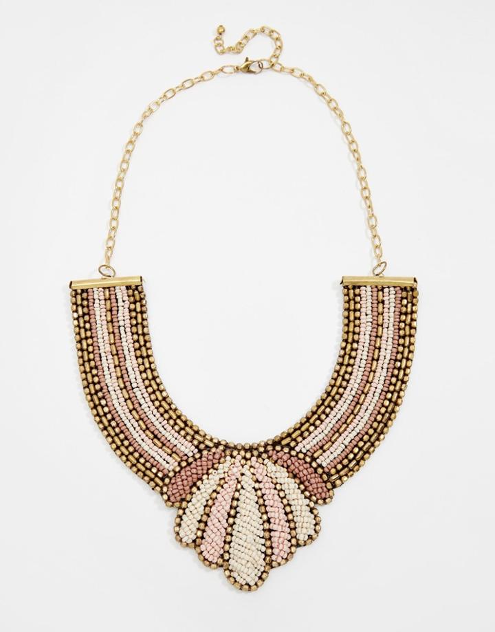 Raga Beaded Statement Necklace - Cloud Pink