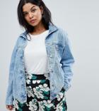 Brave Soul Plus Frida Denim Jacket With Frill Detail - Blue