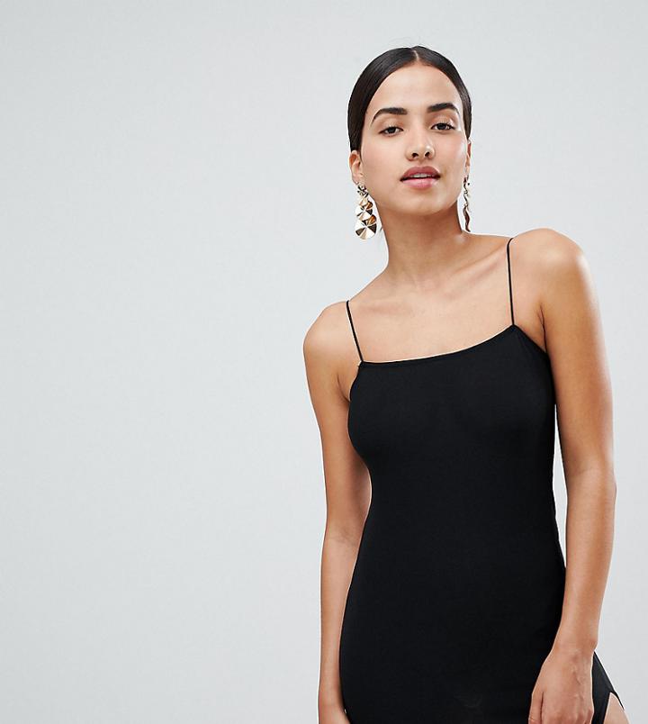 Boohoo Thigh Split Micro Mini Bodycon Dress - Black
