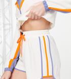 South Beach Woven Recycled Polyester Running Shorts In Off White With Contrast Binding