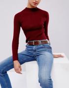 Asos Faux Croc Tipped Jeans Belt - Brown