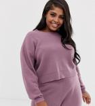 Asos Design Curve Lounge Knitted Relaxed Sweat-purple