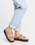 Monki Aleena Flatform Sandals In Tan-brown