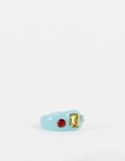 Ego Set Gem Resin Chunky Ring In Blue