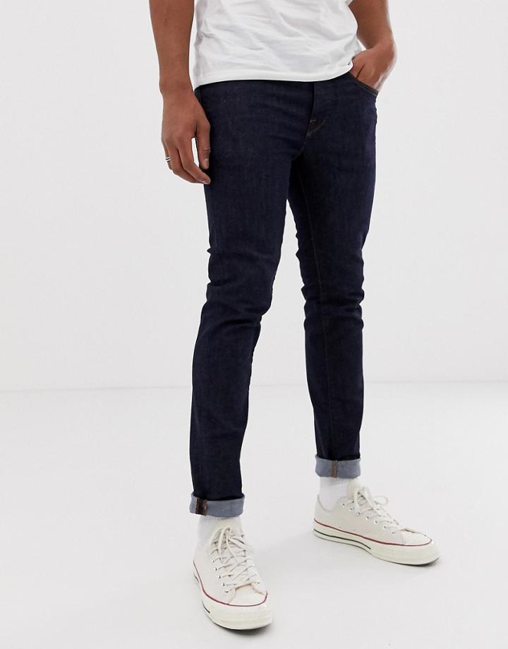 Selected Homme Skinny Fit Jeans In Dark Blue Wash - Blue