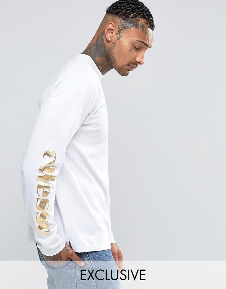Ellesse Long Sleeve T-shirt With Sleeve Logo - White