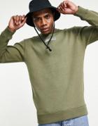 Ellesse Sweat With Logo In Khaki-green