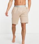 Calvin Klein Lounge T-shirt In Beige - Exclusive To Asos-neutral