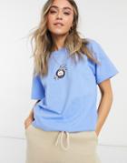 Heartbreak Oversized Graphic T-shirt In Light Blue-blues