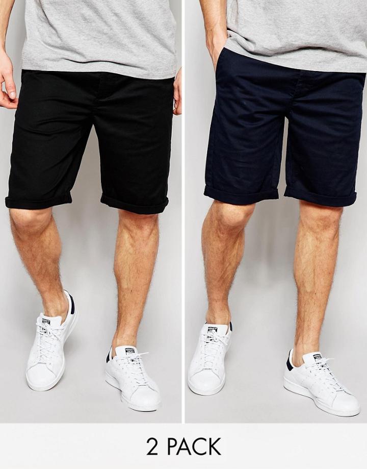 Asos 2 Pack Chino Shorts Save 17%