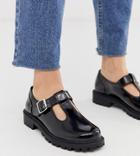 Monki Faux Leather Shoes With Buckle Detail In Black - Black