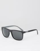 Emporio Armani Square Sunglasses With Side Detail - Black