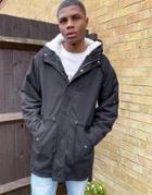 Asos Unrvlld Spply Parka Jacket With Detachable Sherpa Liner In Black