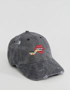 Asos X Lot Stock Cap With Embroidery - Black