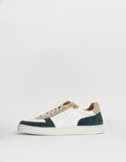 Selected Homme Retro Leather Sneakers With Contrast Panels - Beige
