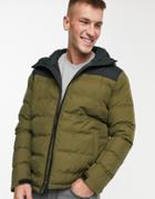 Fat Moose Color Block Padded Jacket-green