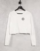 Nike Cropped Long Sleeve T-shirt In White With Back Print