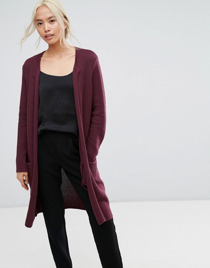 Selected Knitted Cardigan - Purple