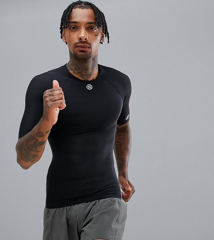 Skins Short Sleeve Top In Black - Black