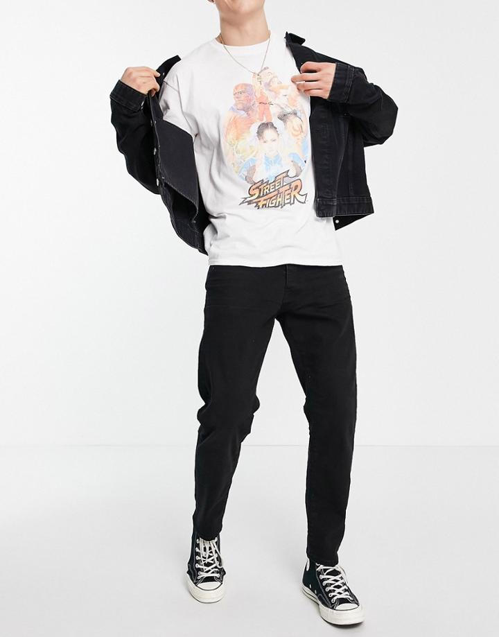 Selected Homme Relaxed Crop Jeans In Washed Black