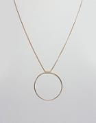 Asos Open Circle Long Necklace - Gold