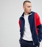 Reclaimed Vintage Inspired Track Jacket In Navy And Red