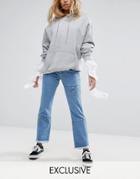Mad But Magic Kick Flare Jeans With Metal Details - Blue