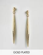 Orelia Gold Plated Spear Stud Earrings - Gold