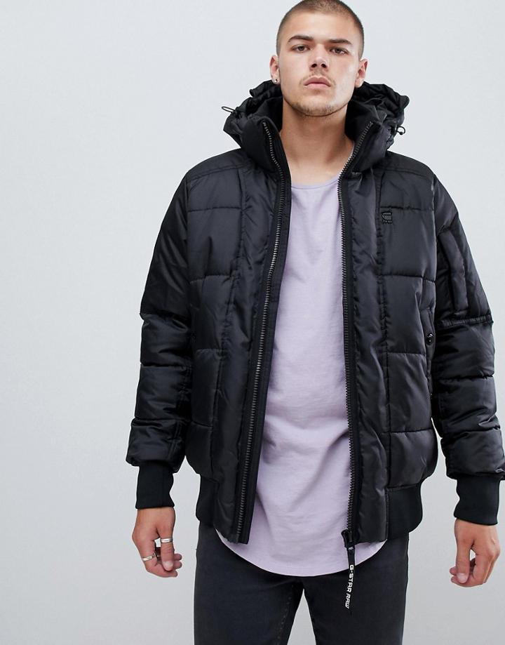 G-star Whistler Quilted Bomber Jacket In Black - Black