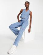 Damson Madder Flower Jacquard Jeans In Indigo Blue - Part Of A Set