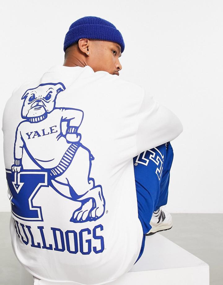 Asos Design Oversized Sweatshirt With Yale University Print In White - Part Of A Set