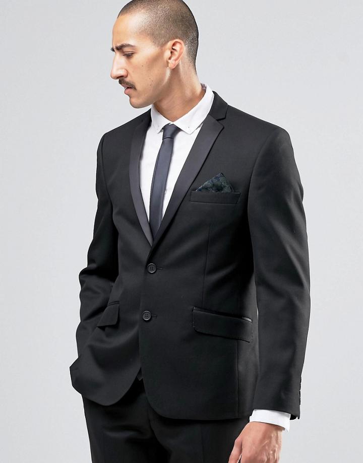 Ben Sherman Camden Super Skinny Dinner Suit Jacket - Black