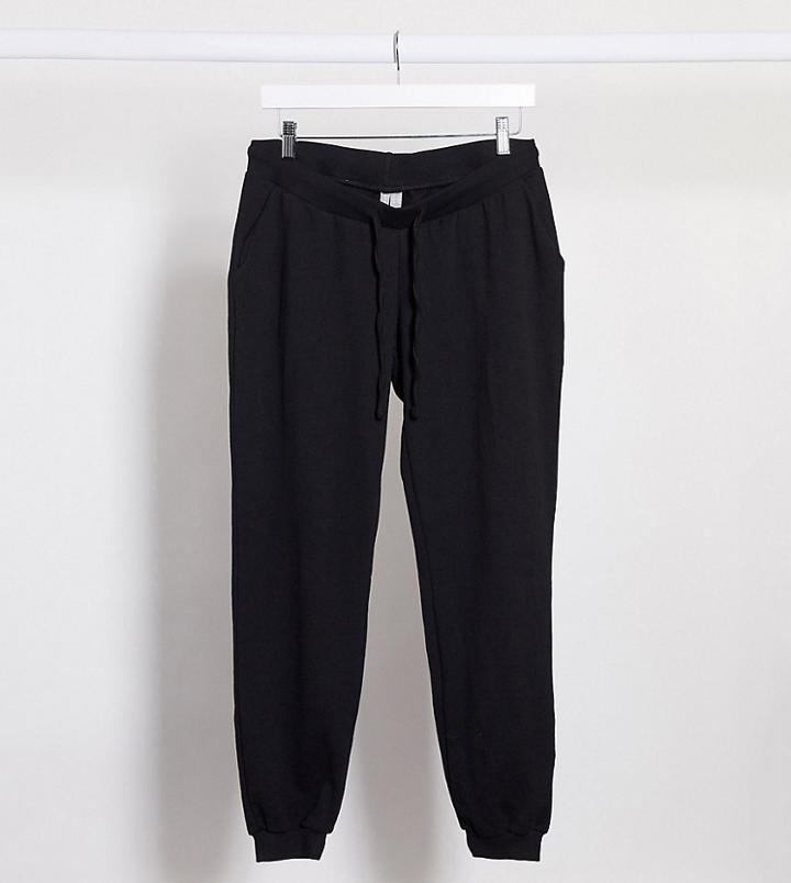 Asos Design Maternity Basic Sweatpants With Tie In Organic Cotton-black