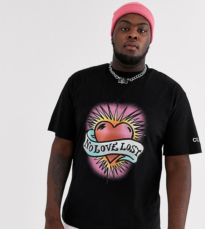 Collusion Plus Oversized T-shirt With Love Heart Print