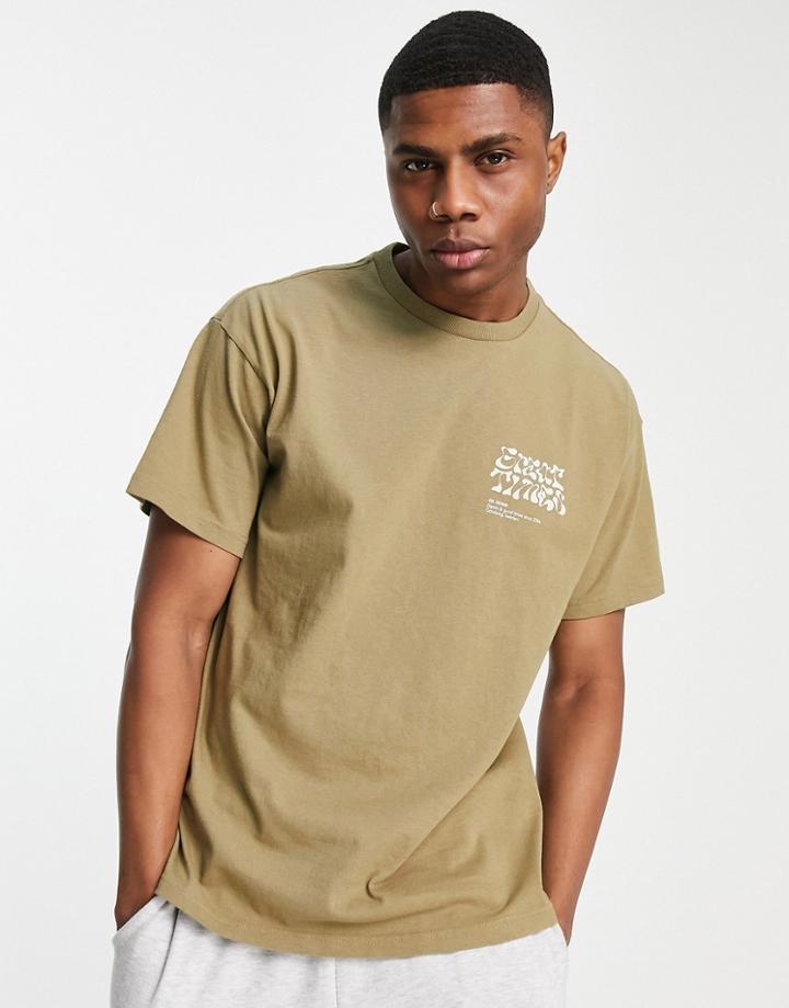 Dr Denim Trooper T-shirt In Dark Khaki-green