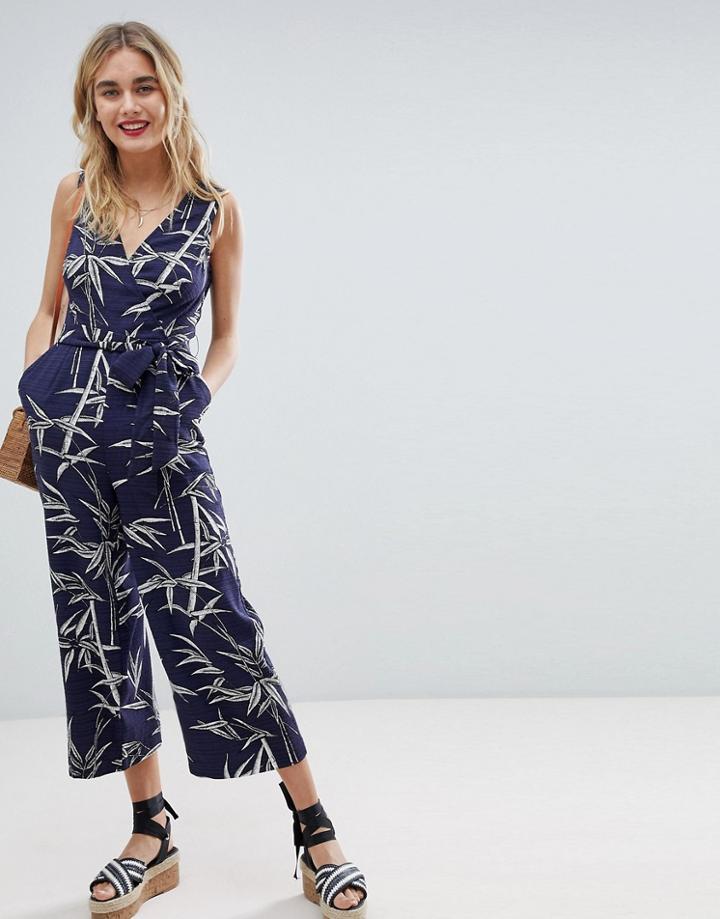 Warehouse Bamboo Print Culotte Jumpsuit - Multi