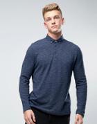 Burton Menswear Long Sleeve Polo - Navy